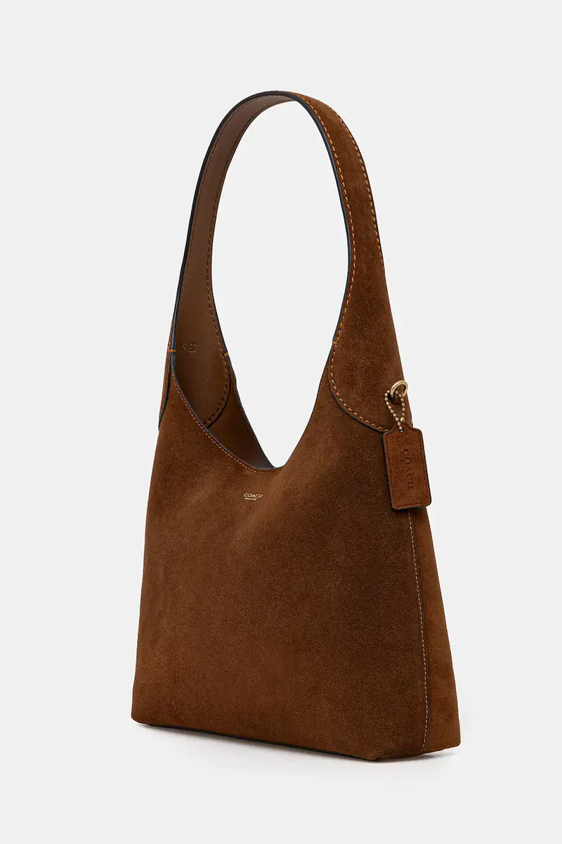 borsa in pelle scamosciata Brooklyn colore verde CW637 Marrone miniatura 2