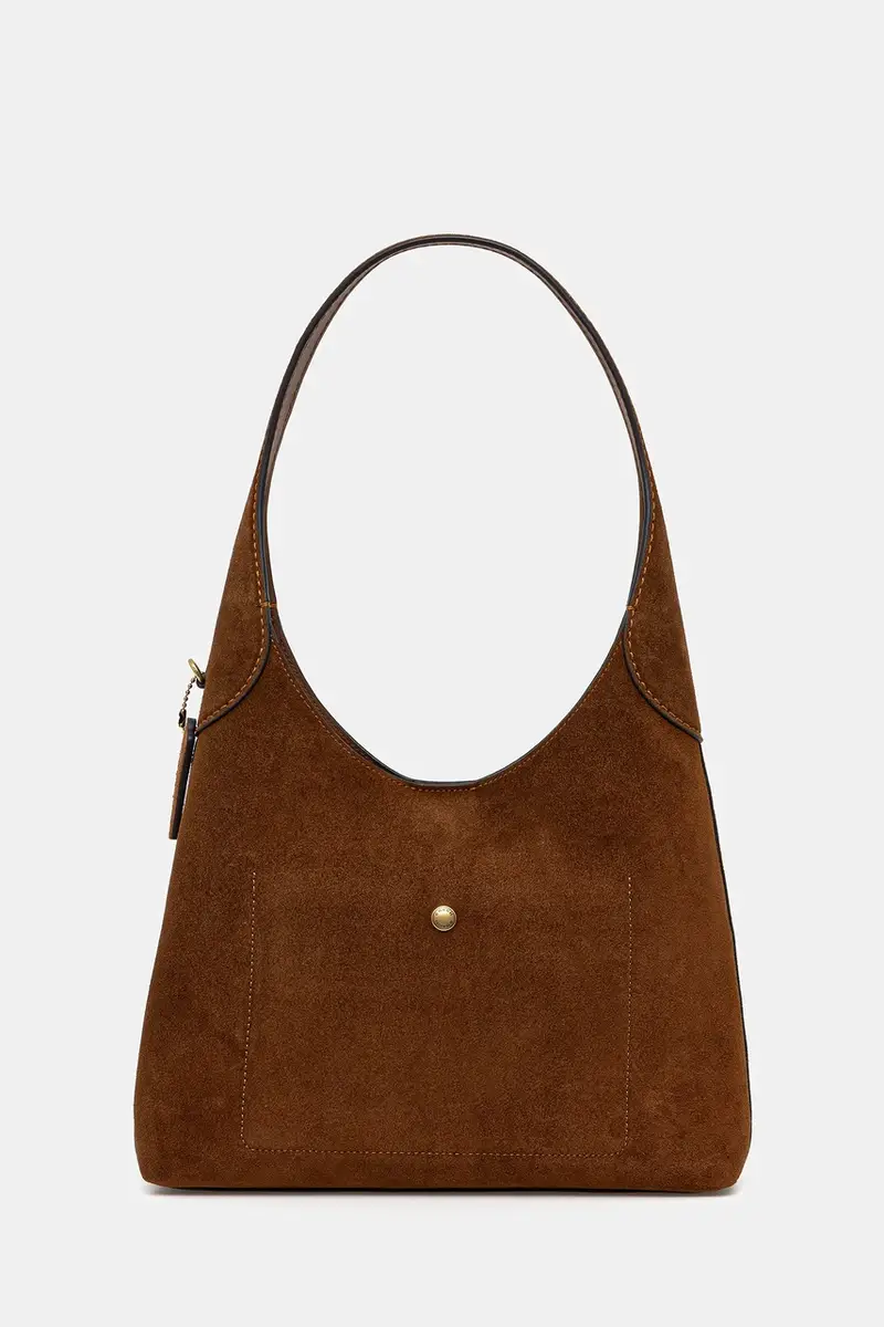 borsa in pelle scamosciata Brooklyn colore verde CW637 Marrone miniatura 3