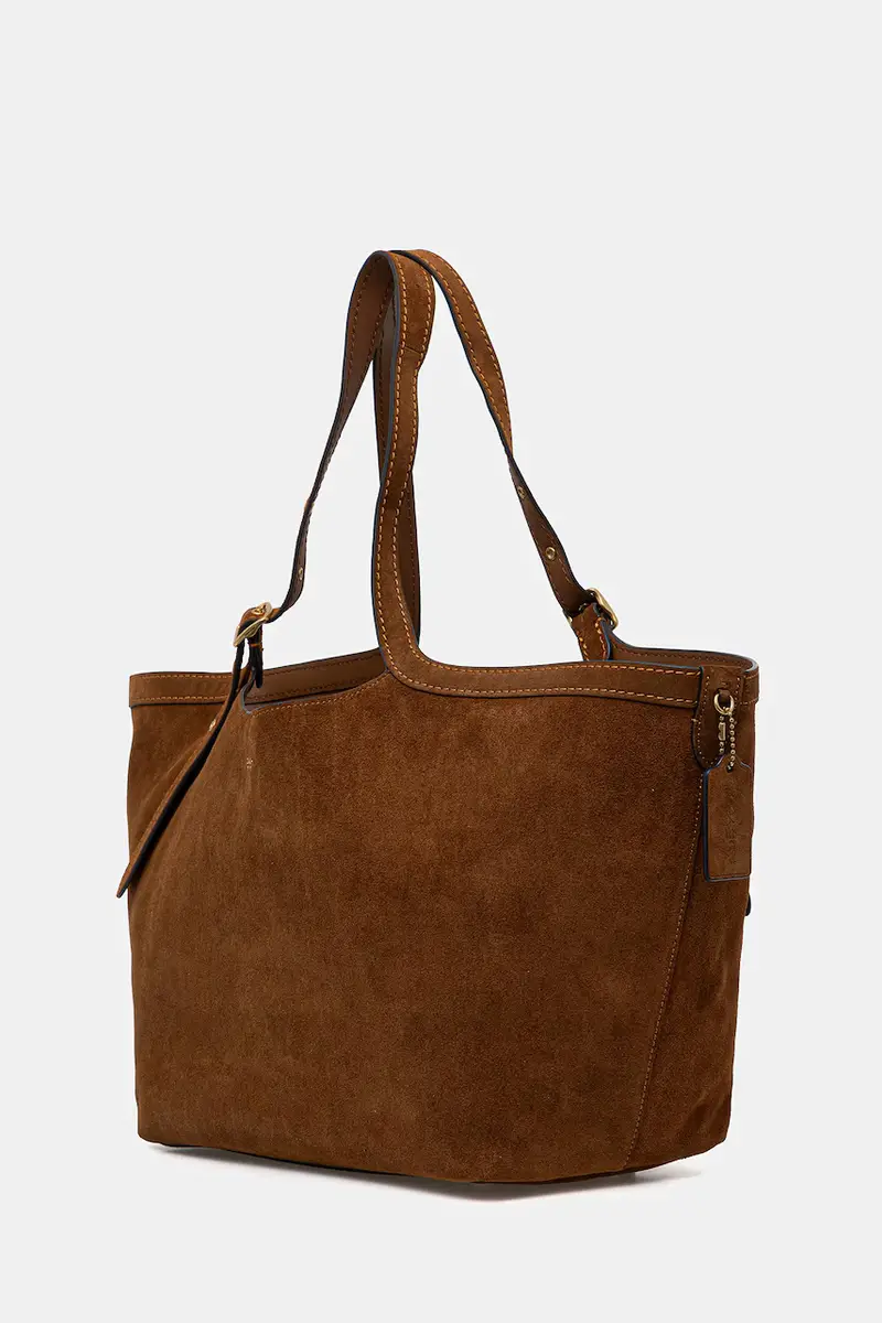 borsa in pelle scamosciata colore marrone CBN47 miniatura 2