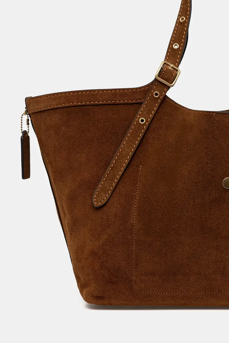 borsa in pelle scamosciata colore marrone CBN47 miniatura 3