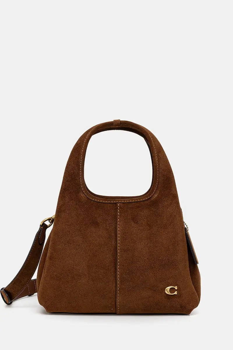 borsa in pelle scamosciata Lana 23 colore marrone CBZ95