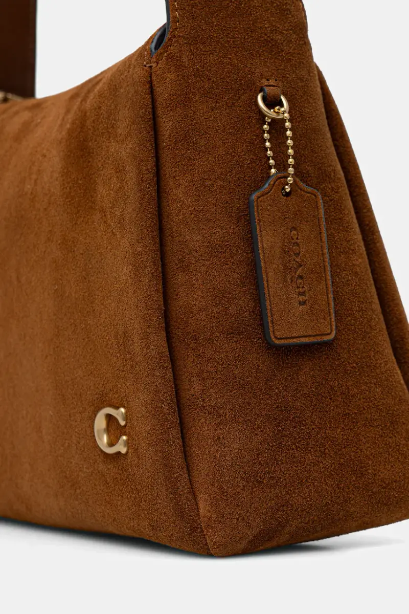 borsa in pelle scamosciata Lola Marrone miniatura 4