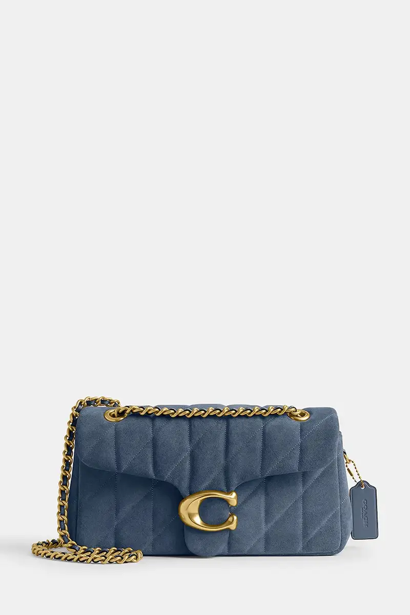 Coach Borsa in pelle scamosciata blu