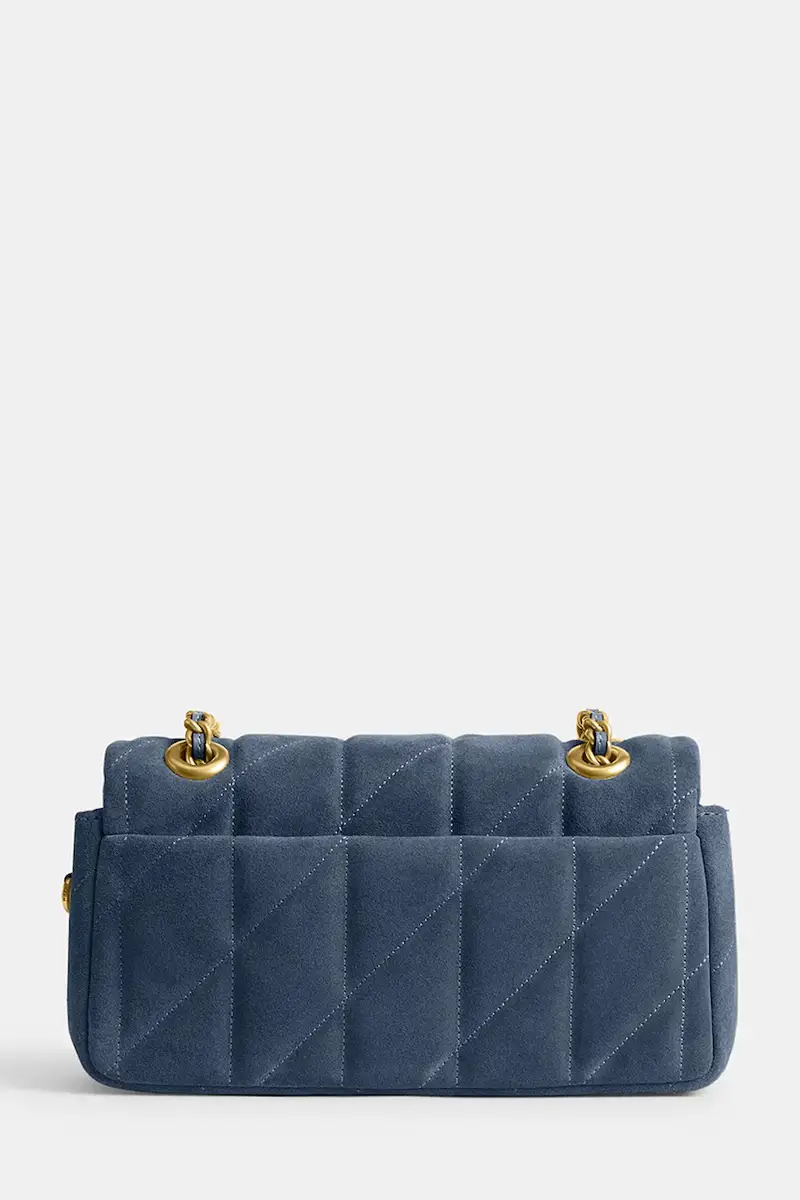 Coach Borsa in pelle scamosciata blu miniatura 2