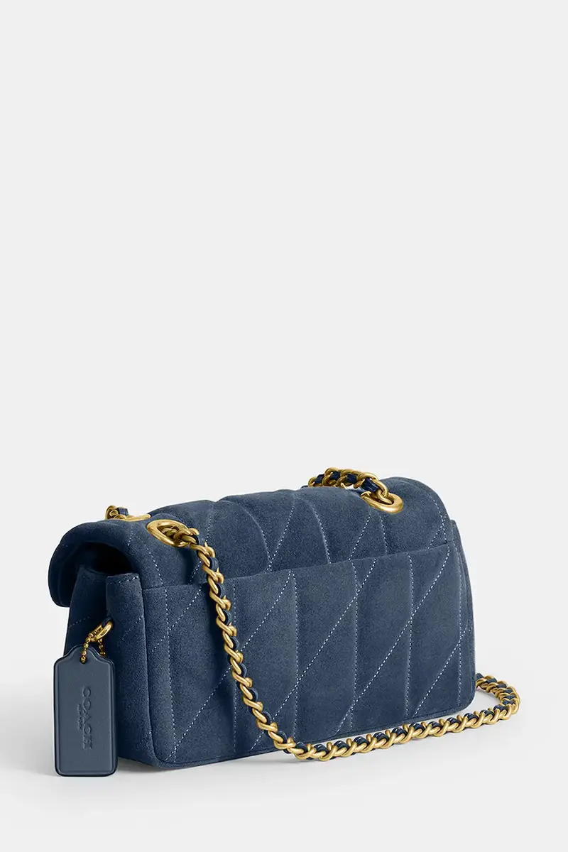 Coach Borsa in pelle scamosciata blu miniatura 3