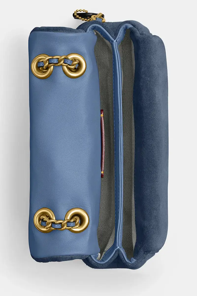 Coach Borsa in pelle scamosciata blu miniatura 4