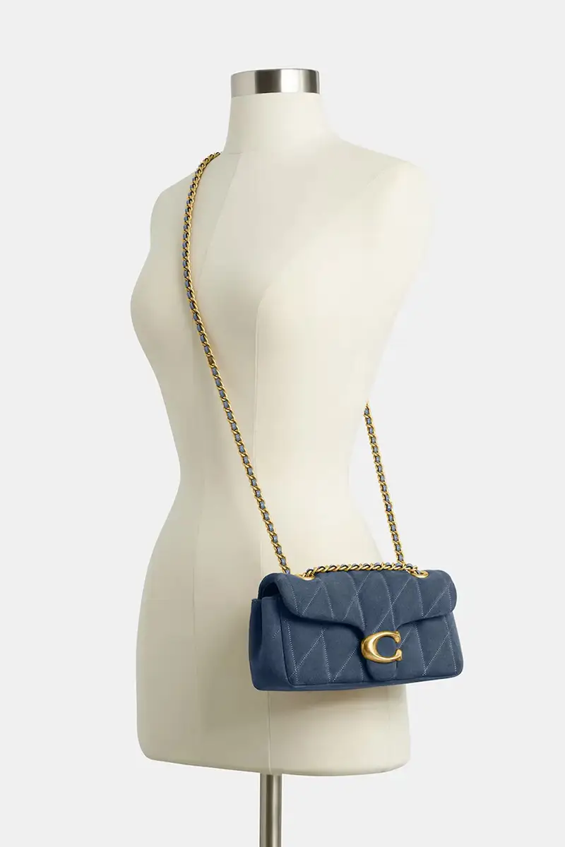 Coach Borsa in pelle scamosciata blu miniatura 5