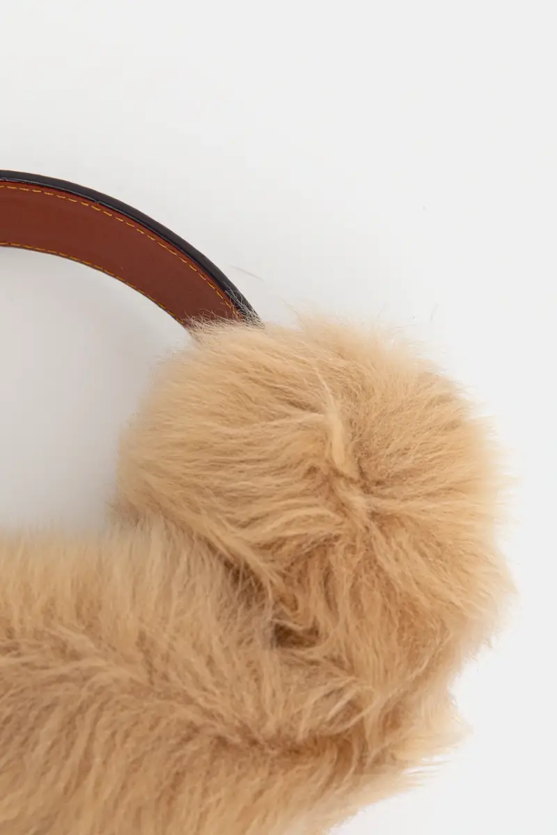 Coach cuffie in cotone marrone miniatura 2