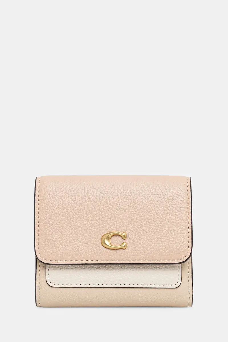 portafoglio in pelle Mila donna colore beige CAO14