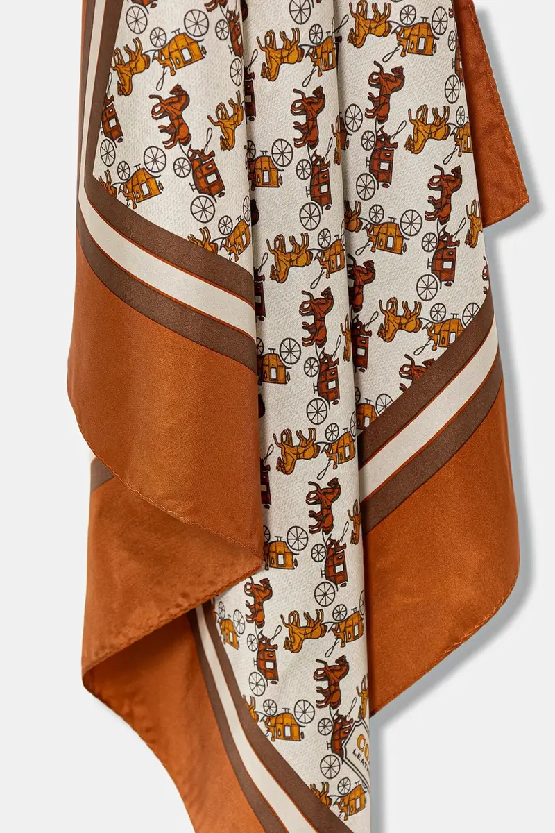 scialle in seta Marrone miniatura 3