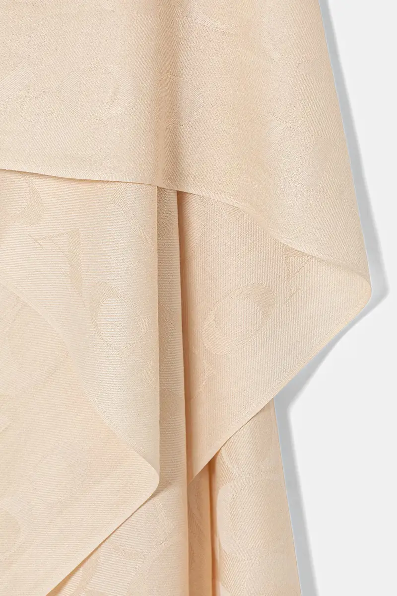 sciarpa in misto seta Beige miniatura 3