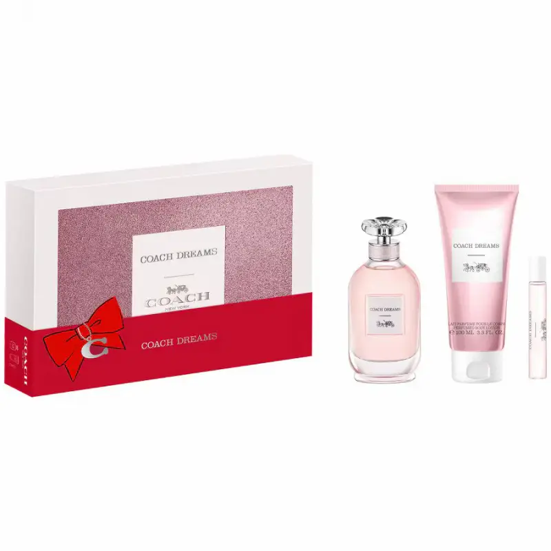 Set Coach Dreams Eau De Parfum da donna 90 ml + Dreams Eau De Parfum da donna 10 ml + Dreams lozione corpo All Over The Body 100 ml