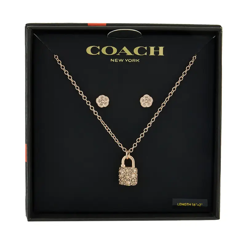 Set collana e orecchini Coach 37541360 Oro rosa
