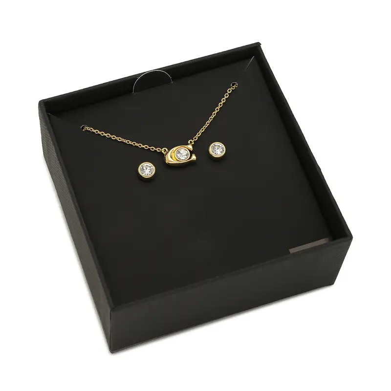Set collana e orecchini Coach Signature Necklace & Earring Set 37412845GLD110 Oro
