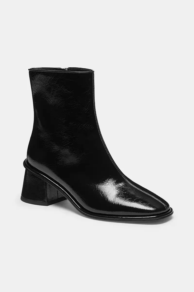 stivaletti alla caviglia in pelle Gigi Glazed Nero miniatura 2