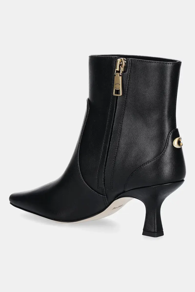 stivaletti alla caviglia in pelle Sculpted C Kitten Heel Leather Bootie donna colore nero CBP25 miniatura 3