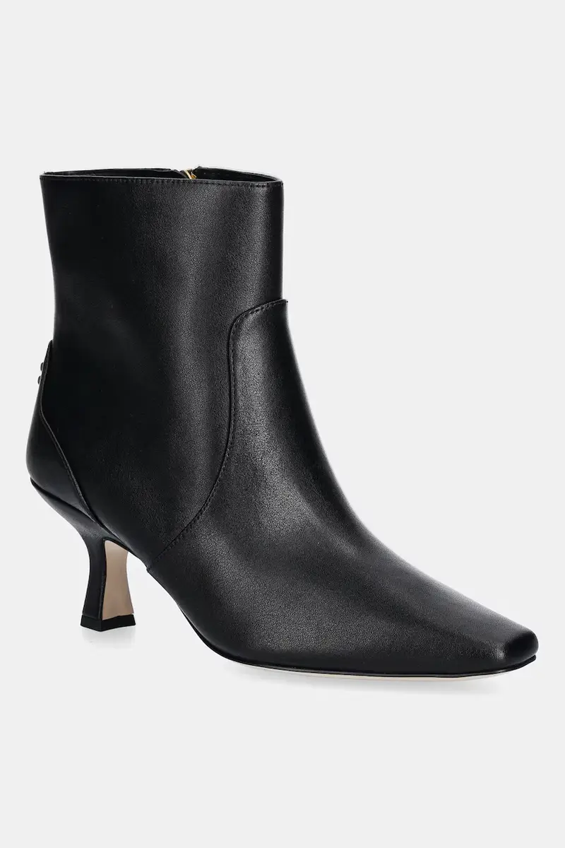 stivaletti alla caviglia in pelle Sculpted C Kitten Heel Leather Bootie donna colore nero CBP25