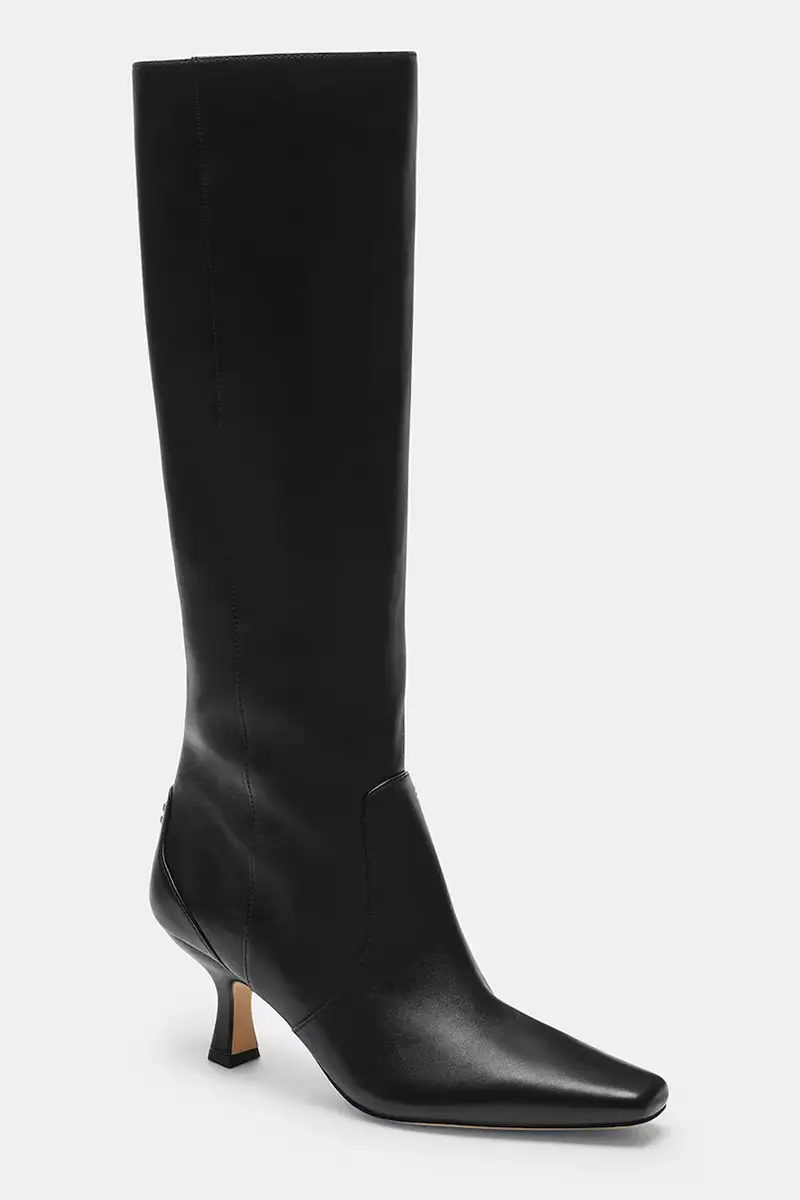 stivali in pelle Sculpted C Kitten Heel Leather Boot colore nero CBP30 miniatura 2