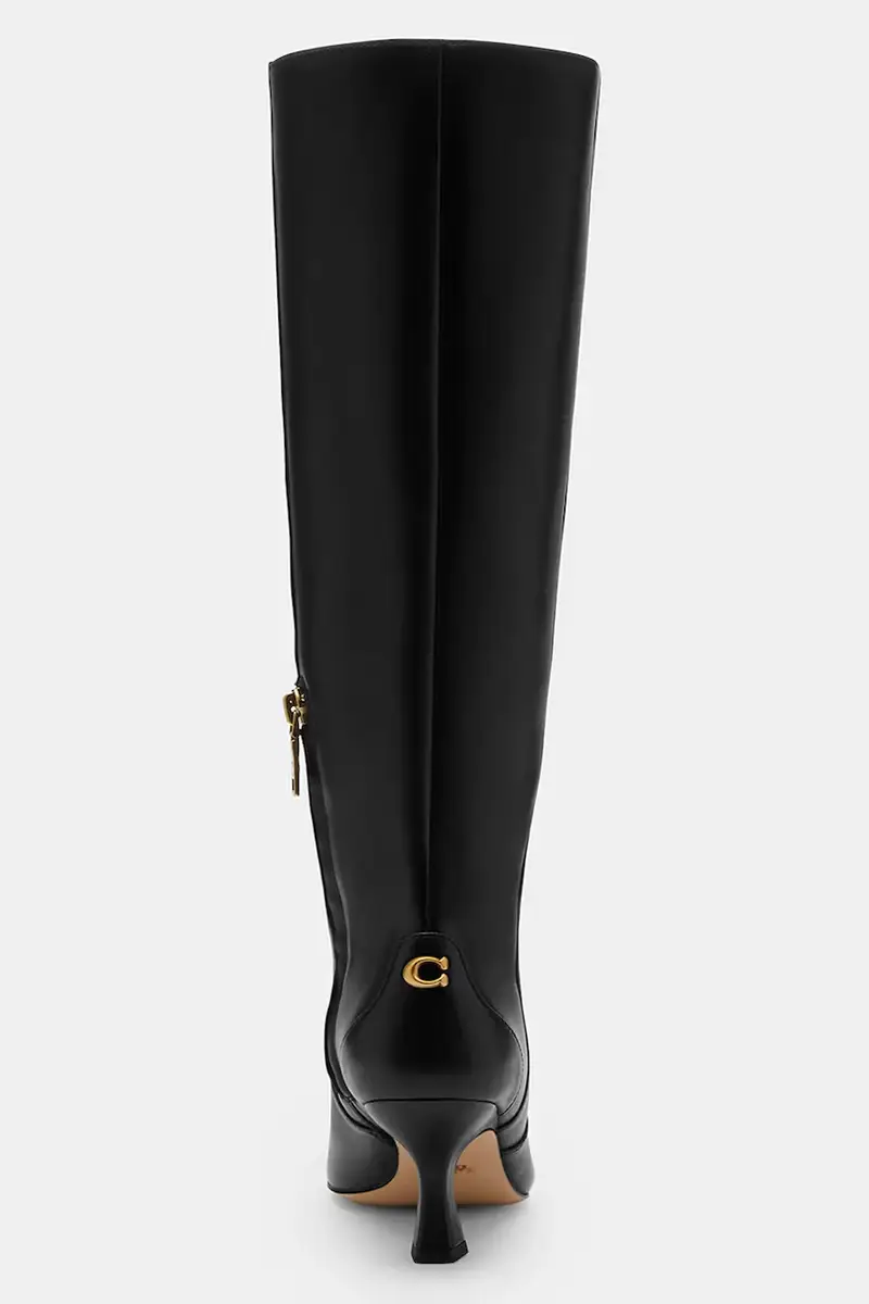 stivali in pelle Sculpted C Kitten Heel Leather Boot colore nero CBP30 miniatura 3