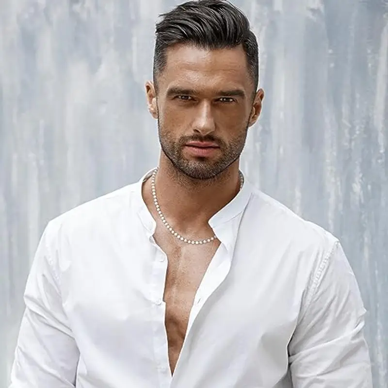 COAI Collana Unisex con Perle di Howlite e Acciaio Inox miniatura 2