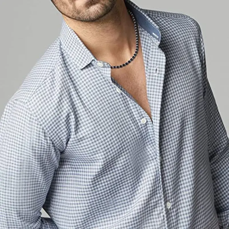 COAI Collana Unisex con Perle di Onice Opaco e Acciaio Inox, Collana Pietre Naturali da Uomo e da Donna miniatura 2