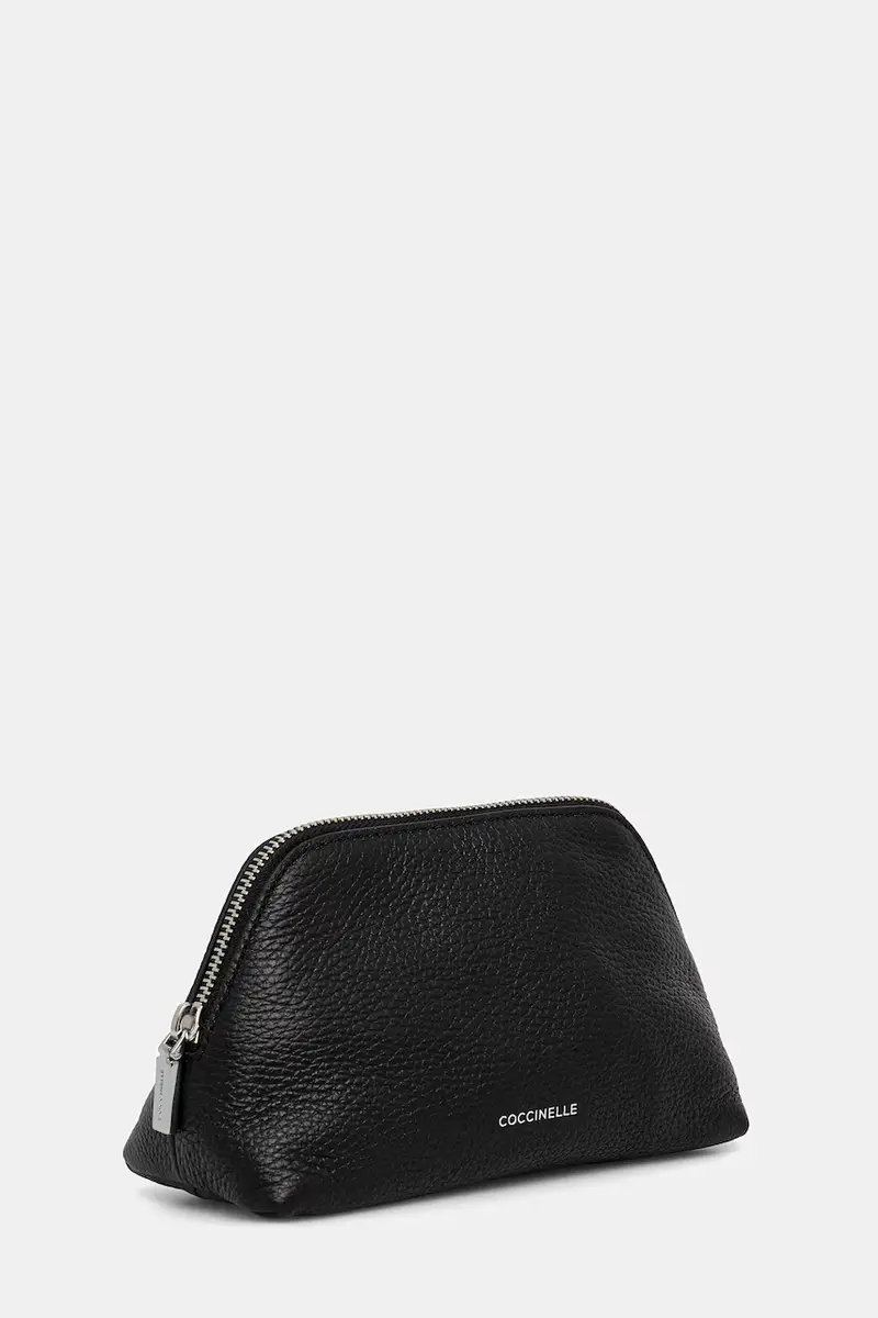 astuccio per trucchi in pelle Nero miniatura 2