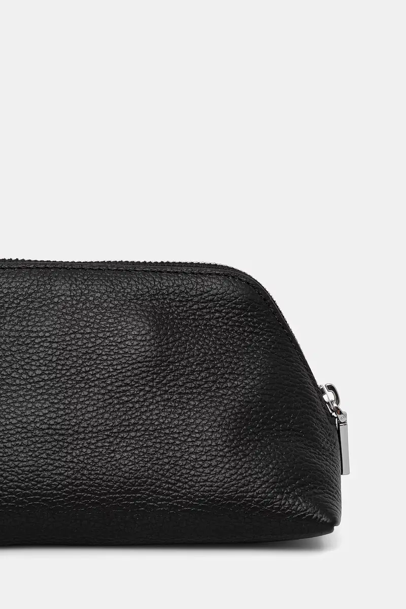 astuccio per trucchi in pelle Nero miniatura 3