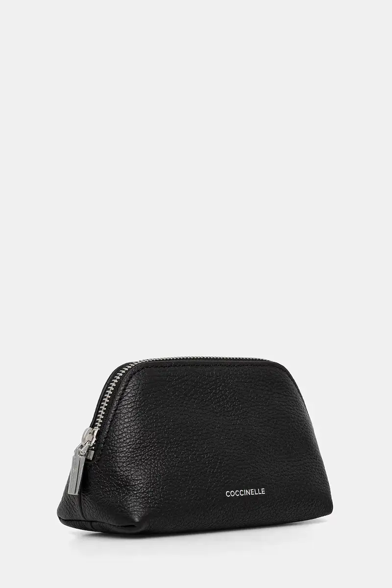 astuccio per trucchi in pelle Nero miniatura 2