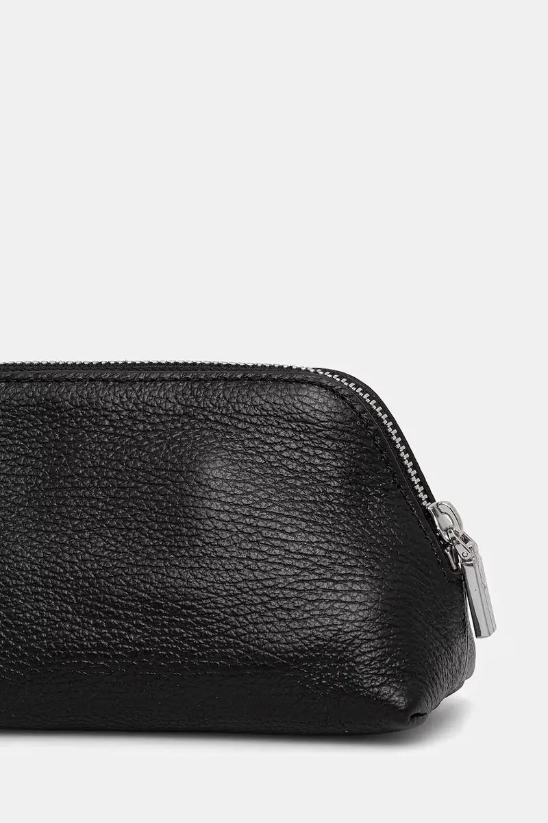 astuccio per trucchi in pelle Nero miniatura 3