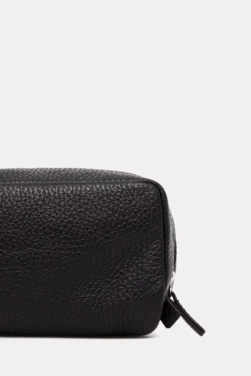 astuccio per trucchi in pelle Nero miniatura 3