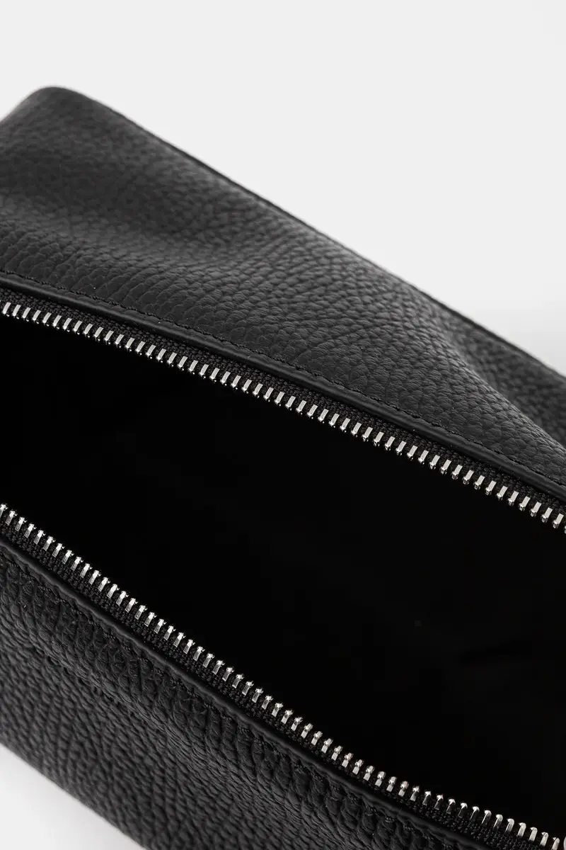 astuccio per trucchi in pelle Nero miniatura 5