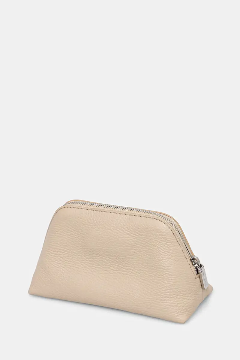 astuccio per trucchi in pelle pacco da 3 Beige miniatura 3