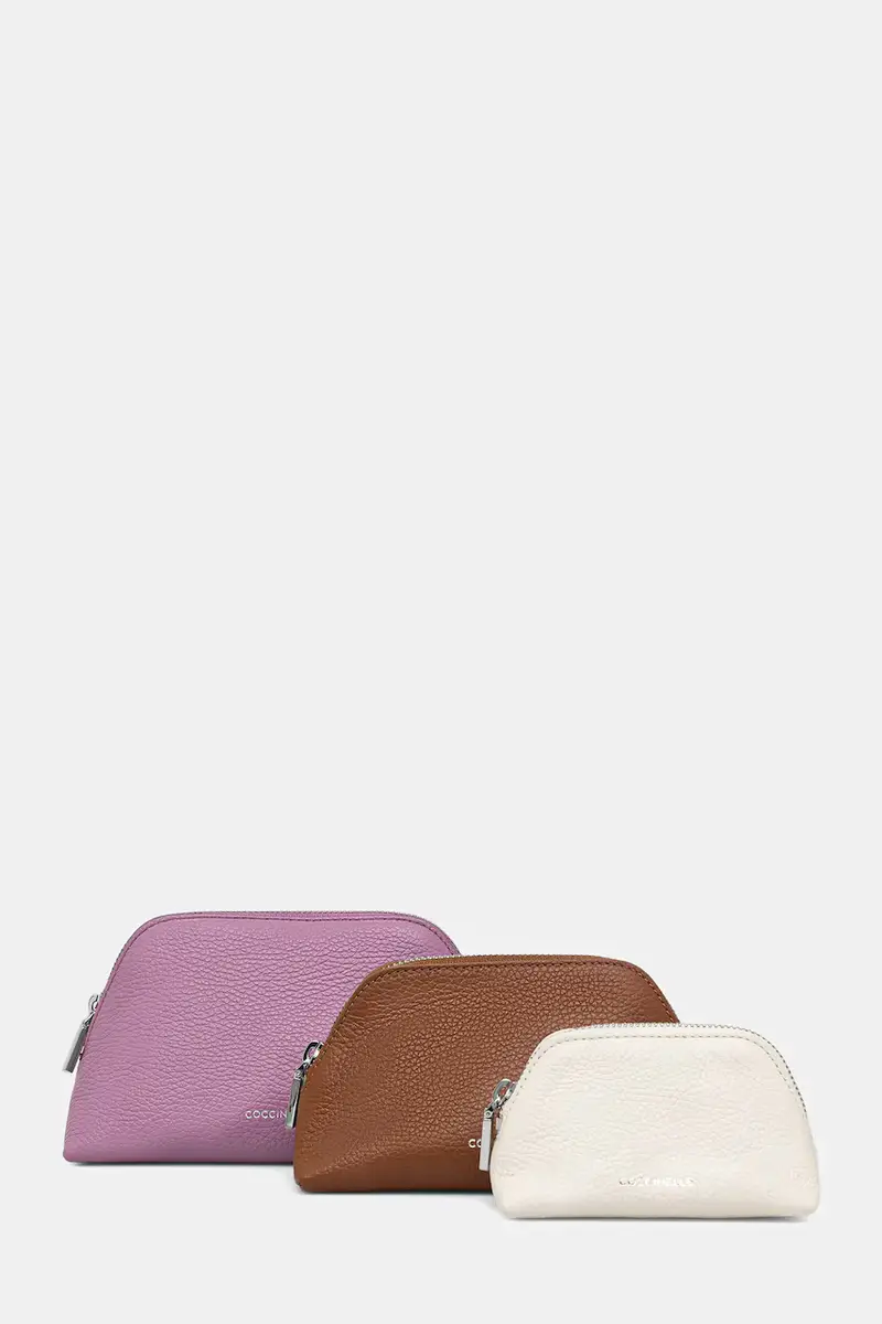 astuccio per trucchi in pelle pacco da 3 Violetto