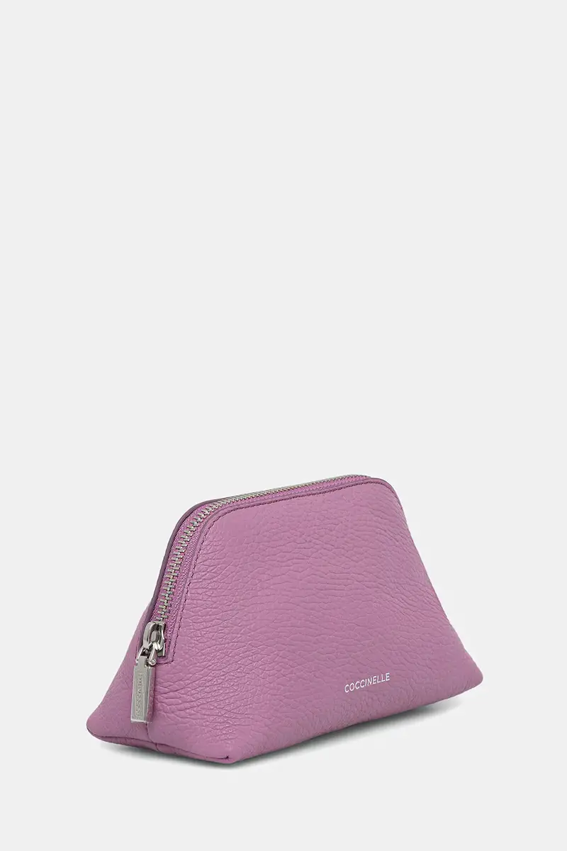 astuccio per trucchi in pelle Violetto miniatura 2