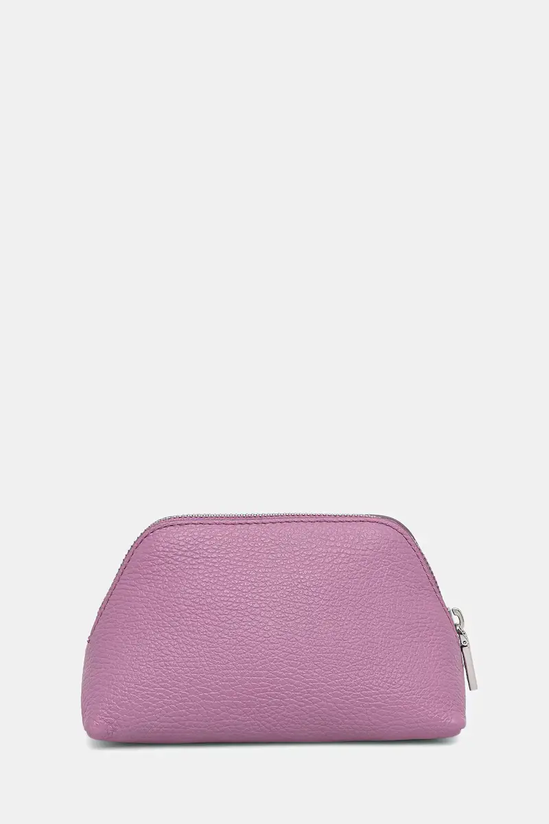 astuccio per trucchi in pelle Violetto miniatura 3