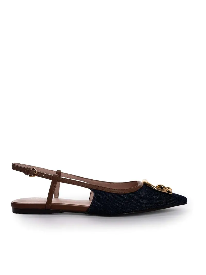 Ballet slingback di denim c-me Blu