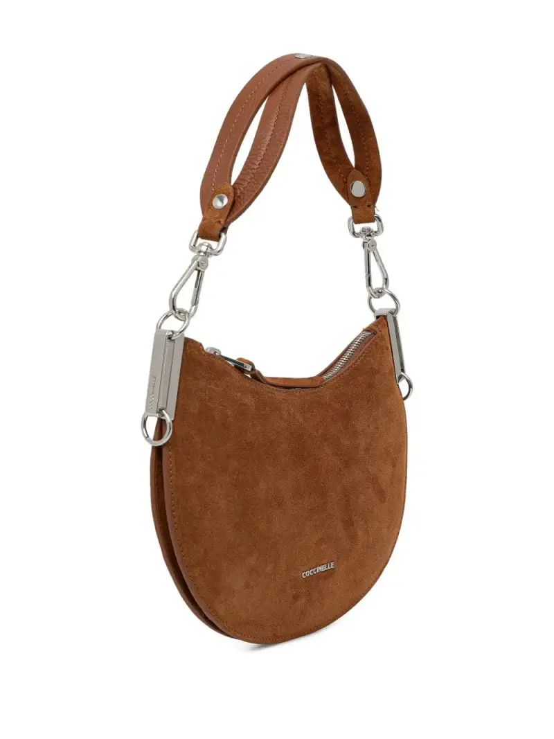 Borsa a mano in pelle MARRONE miniatura 2