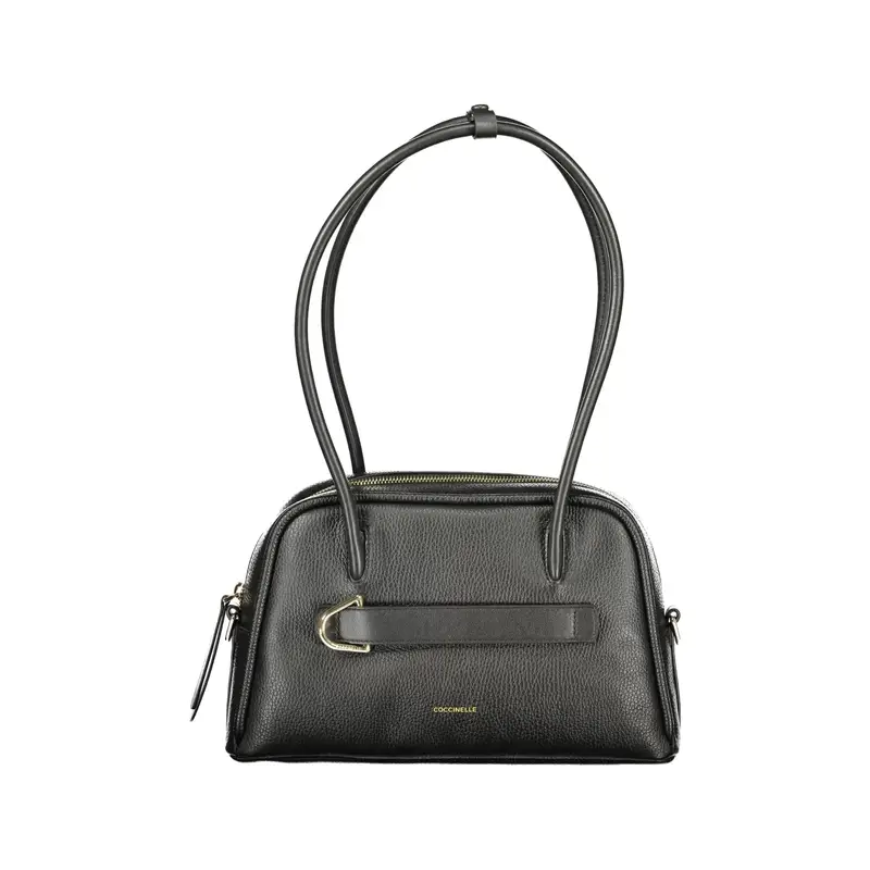 Borsa a Spalla Pelle Donna Nera Logo Nero