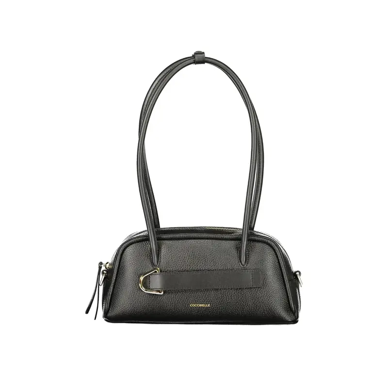 Borsa a Spalla Pelle Donna Nera Logo Nero