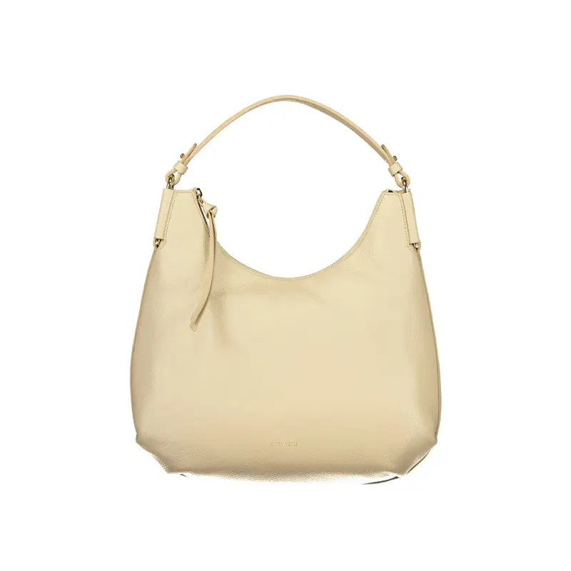 Borsa a Tracolla Pelle Donna Beige Stampa Logo