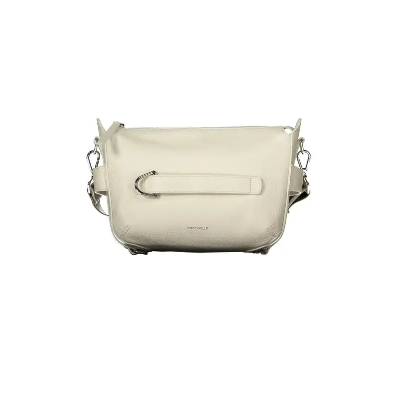 Borsa a Tracolla Pelle Donna Bianca Chiusura con Zip Bianco