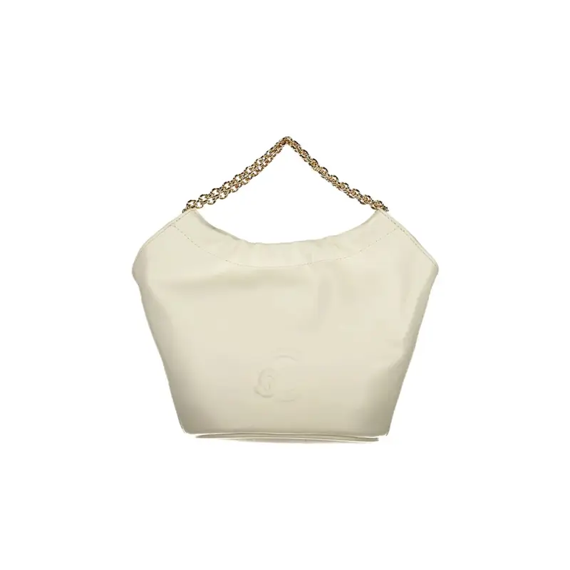 Borsa a Tracolla Pelle Donna Bianca Dettagli a Contrasto Bianco