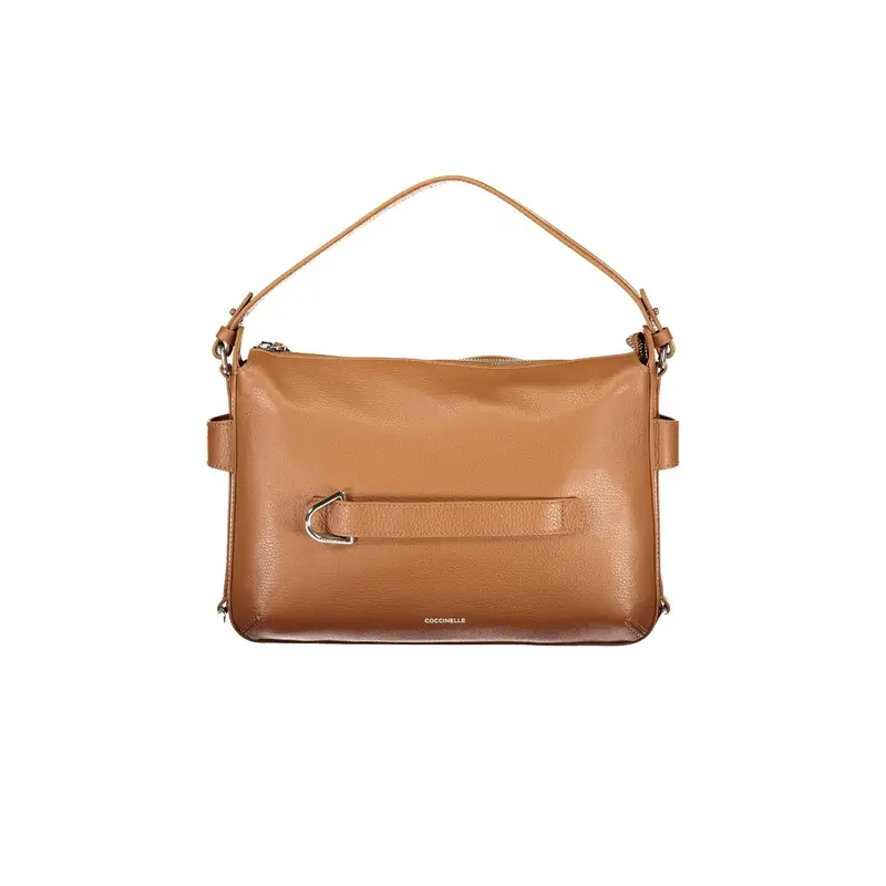 Borsa a Tracolla Pelle Donna Marrone Chiusura con Zip