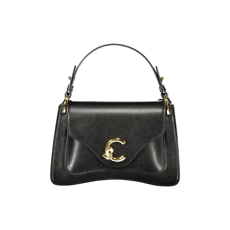 Borsa a Tracolla Pelle Donna Nera Logo Nero