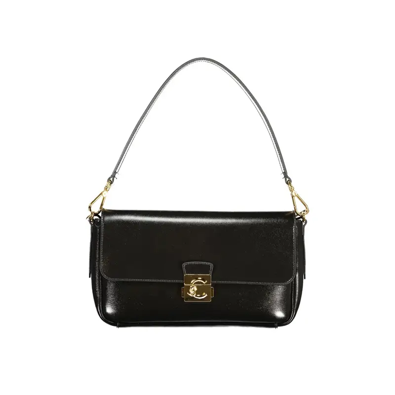 Borsa a Tracolla Pelle Donna Nera Logo Nero