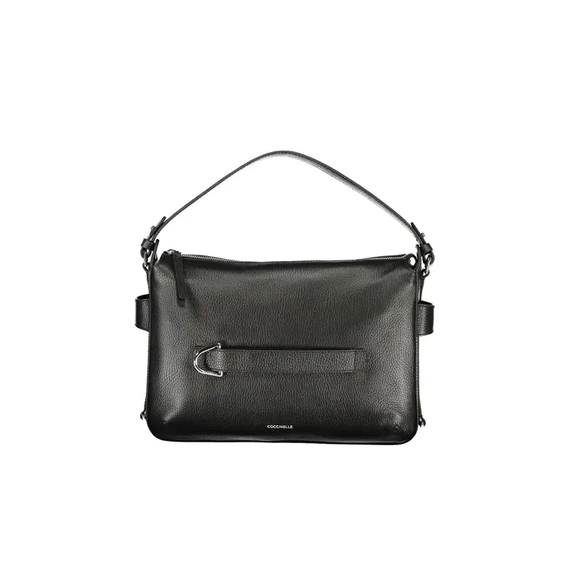 Borsa a Tracolla Pelle Donna Nera Logo Nero