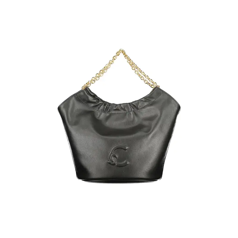 Borsa a Tracolla Pelle Donna Nera Logo Nero