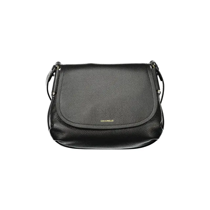 Borsa a Tracolla Pelle Donna Nera Stampa Logo Nero