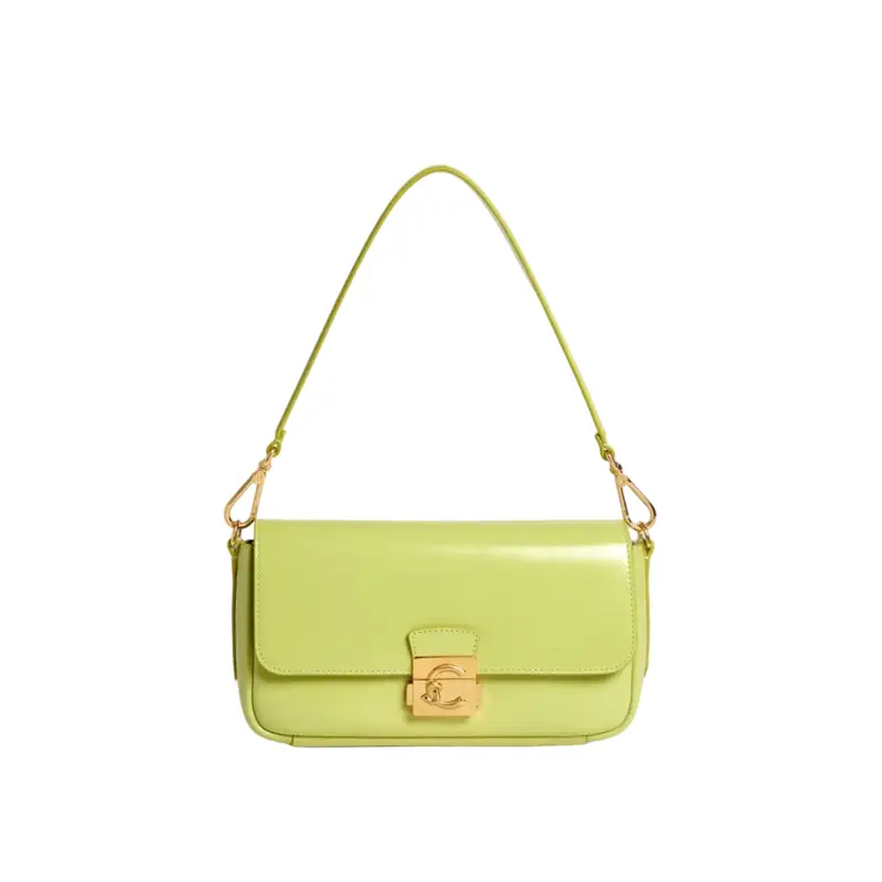 Borsa a Tracolla Pelle Donna Verde Logo