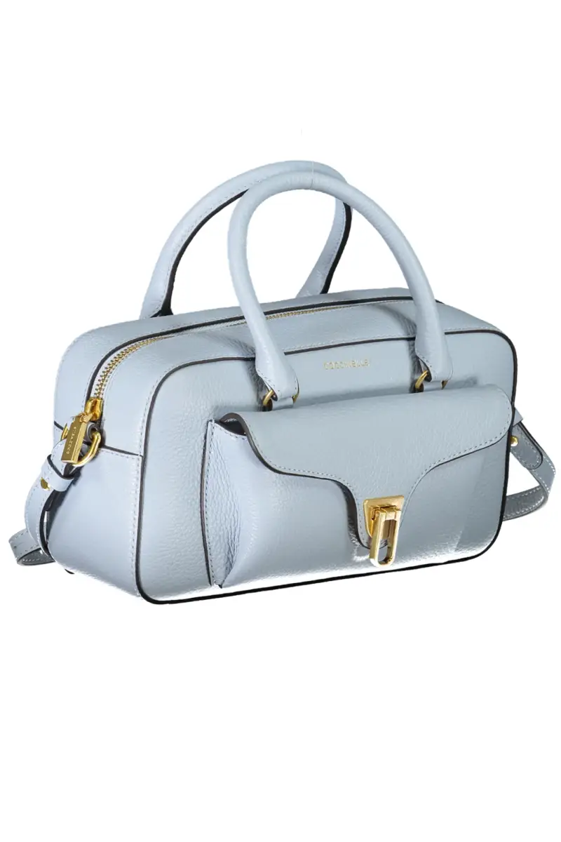 Borsa Bauletto Donna a Mano con Tracolla Azzurra, In Vera Pelle, Beat Soft Medium Azzurro miniatura 3